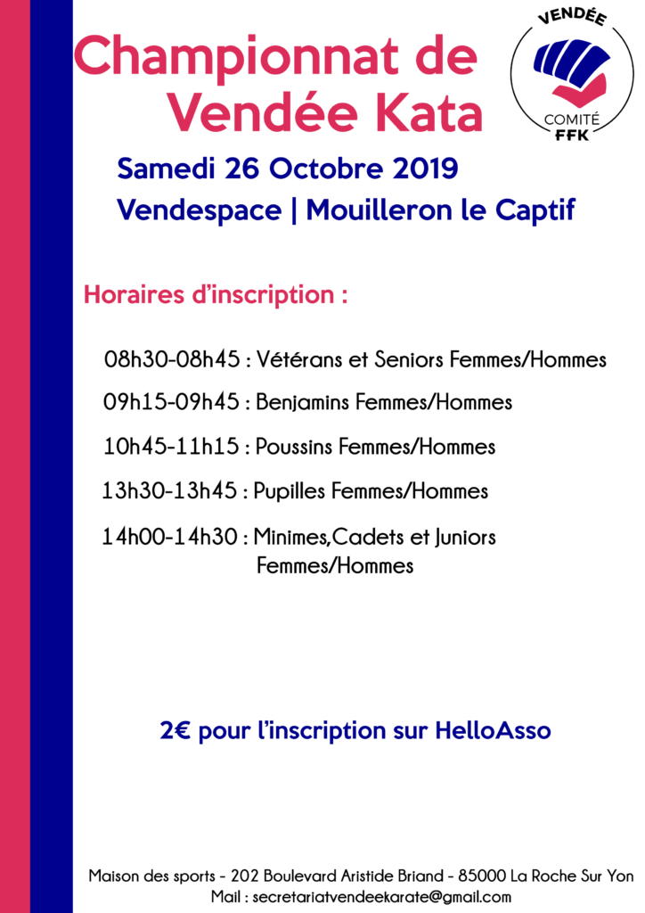 Programme Championnat Kata2019