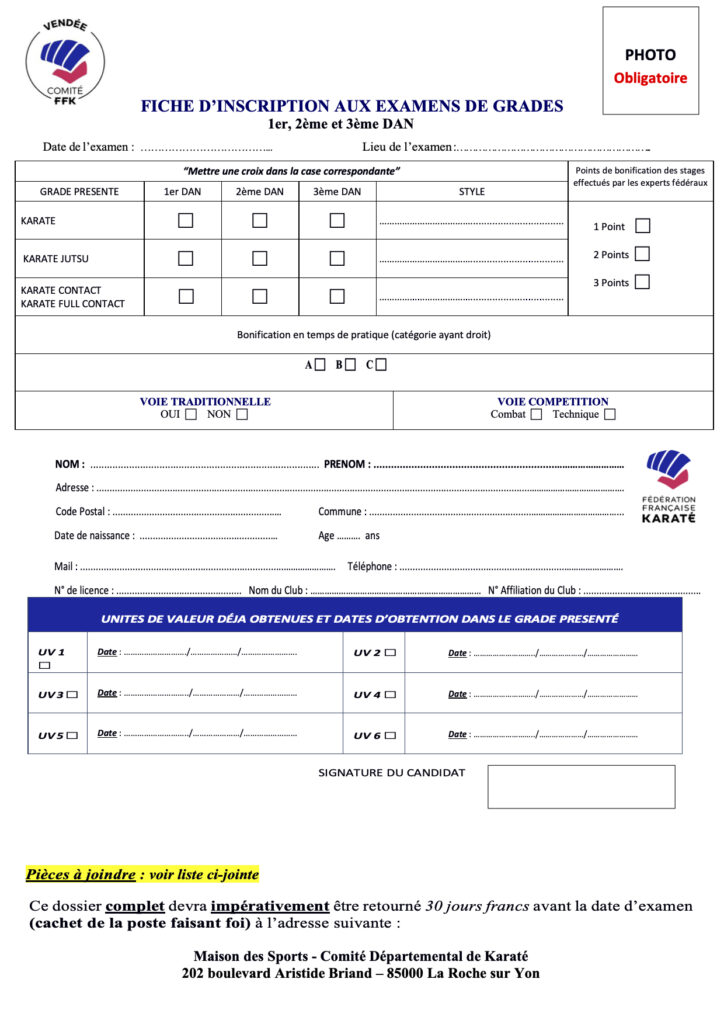 Fiche inscription 1-2-3 dan