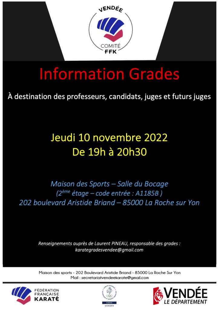 Information Grades 10 novembre 2022