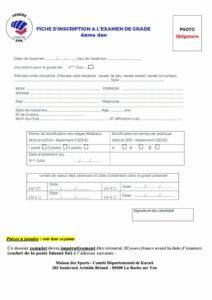 Fiche inscription 4 dan